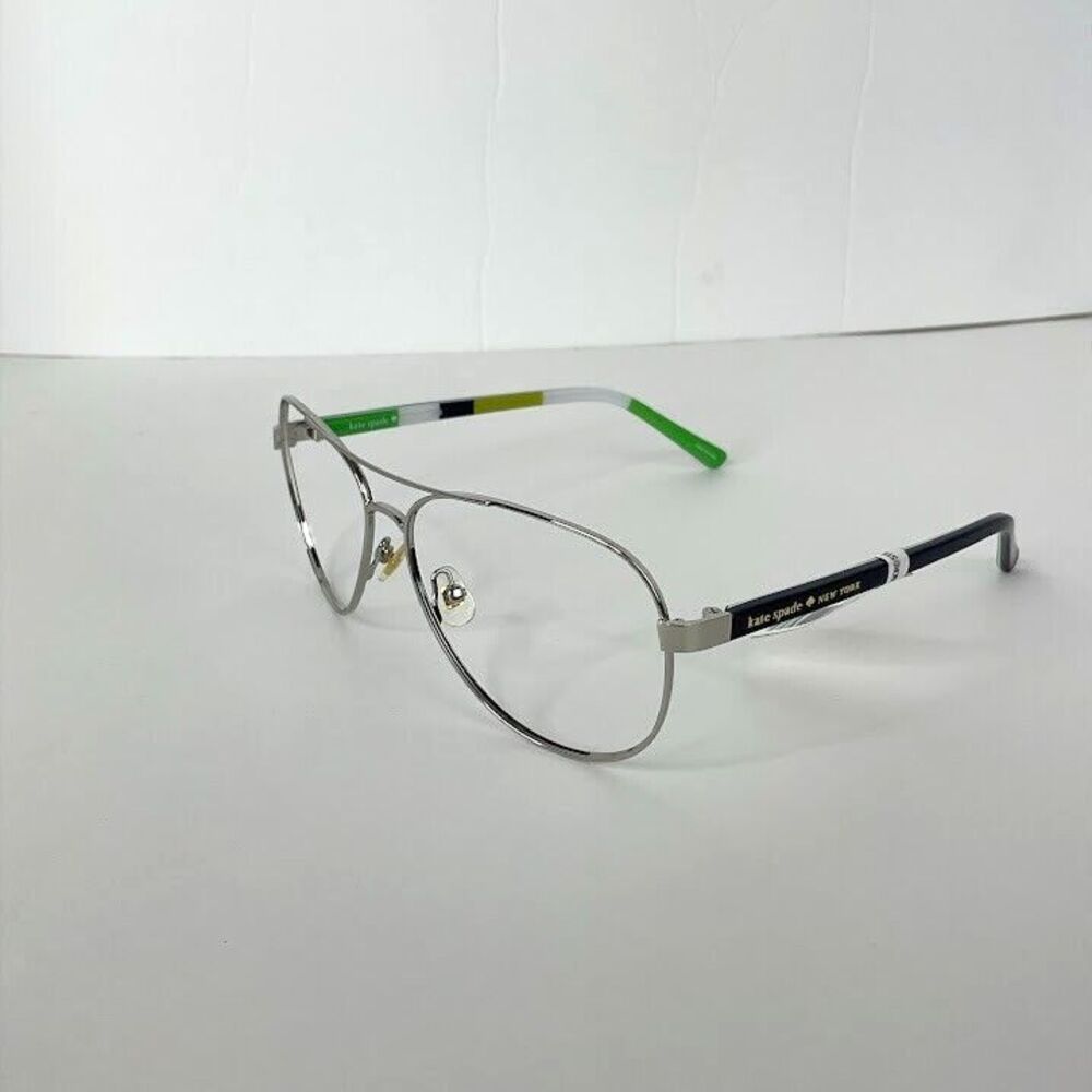 Kate Spade Sunglasses Aviator Silver Navy Blue BLOSSOM YB7Y 58 14 135 FRAME ONLY